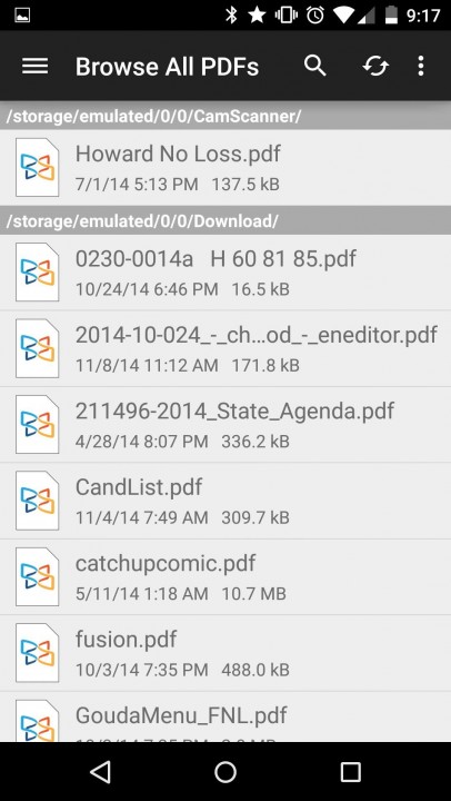 lecteur PDF sous Android xodo PDF