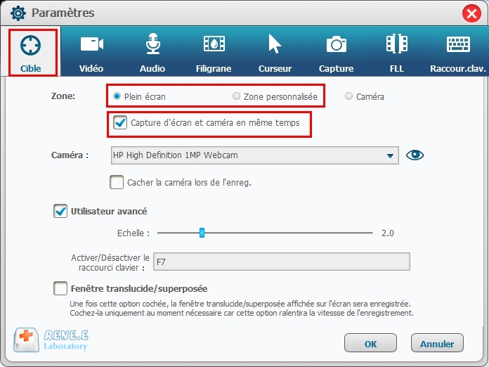 enregistrer à la fois l'écran du PC et la caméra