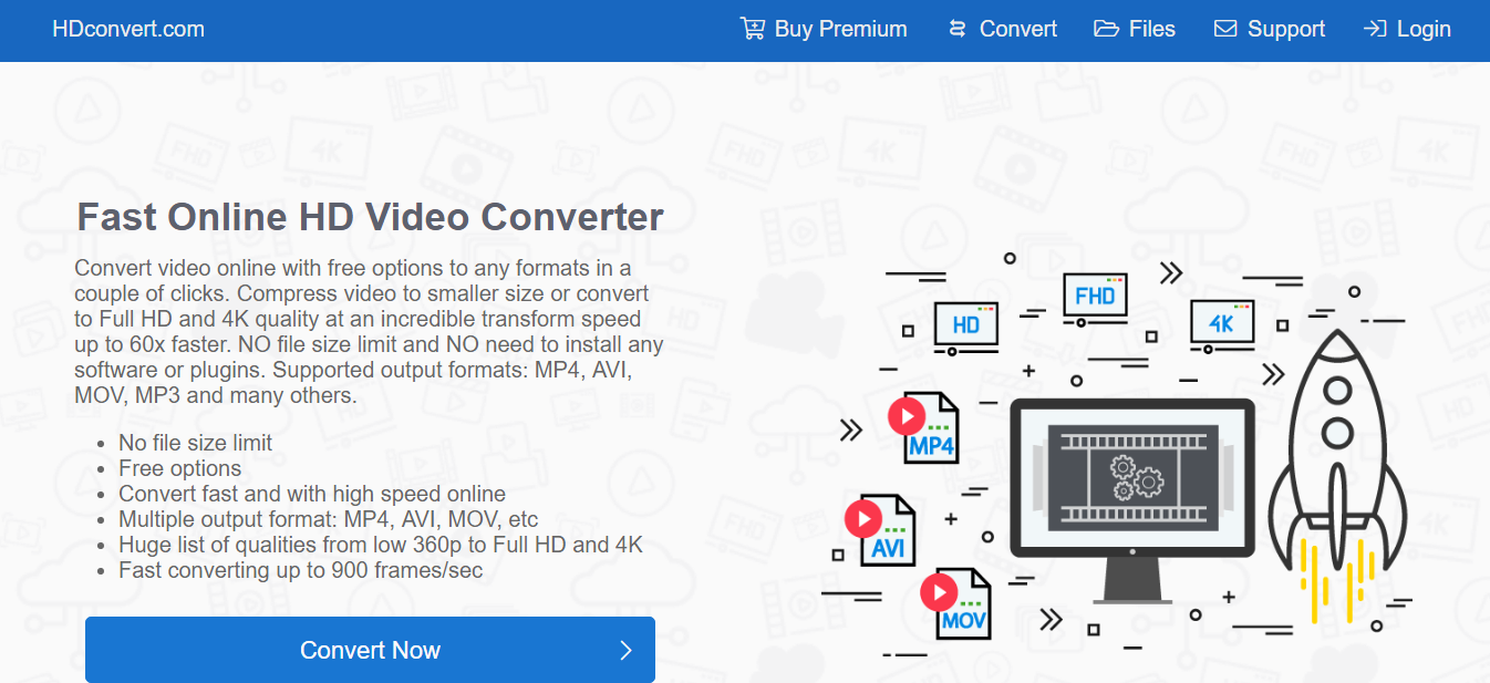 convertir une vidéo en MP4 sur le site HDconvert