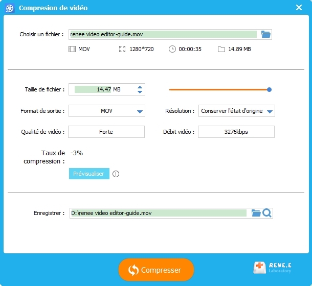 compresser une vidéo MOV avec Renee Video Editor