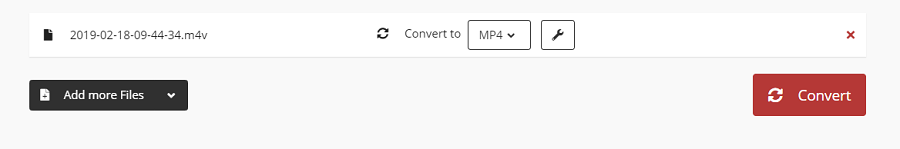 convertir M4V en MP4 sur le site cloudconvert