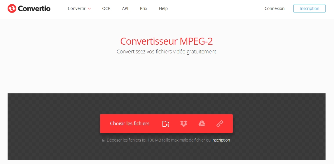 convertisseur MPEG2-Convertio