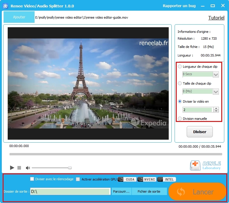 diviser une vidéo avec Renee Video Editor