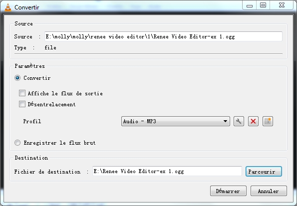 convertir OGG en MP3 avec le lecteur multimédia VLC