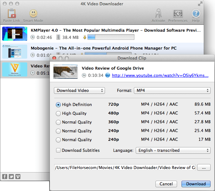 télécharger la vidéo YouTube avec 4K Video Downloader