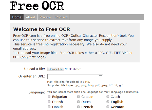 Free OCR pour reconnaître le PDF