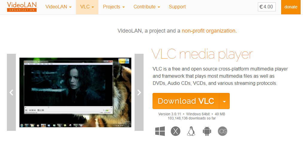 lire le fichier WebM avec VLC