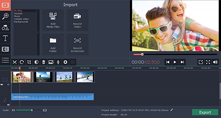 Movavi Video Editor pour ralentire une vidéo