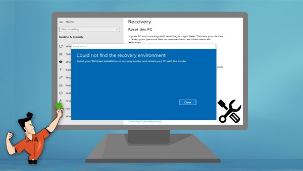 environnement de récupération introuvable sur Windows 10
