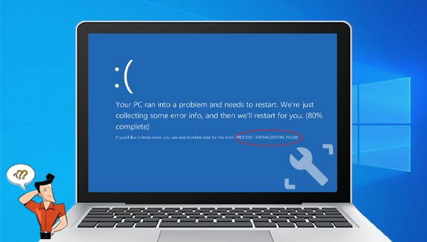 comment corriger erreur d'écran bleu de Windows Process1 Initialization Failed