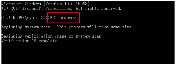 scanner avec sfc/scannow