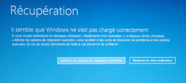 Comment faire si Windows ne s'est pas chargé correctement ? - Rene.E